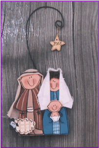 Mary and Joseph Christmas Ornament